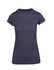 A navy blue women's athletic T-shirt with short sleeves and a fitted design. It features a branding logo.