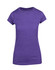 A purple women's athletic t-shirt with a classic crew neck and short sleeves. It features a branding logo.