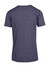 A heather navy blue unisex t-shirt with a round neck and short sleeves, featuring a logo.