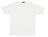 A white men's spandex T-shirt with a round neck and short sleeves, featuring a logo on the tag.
