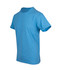 A blue heavy marl T-shirt with short sleeves and a rounded neckline, featuring a logo.