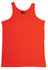 An orange men's cotton singlet with a label at the neckline and no visible graphics or designs.