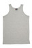 A grey men's cotton singlet with a round neck and a logo in the label. Suitable for casual wear.