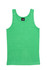 A green men's cotton rib singlet with a logo on the label, displayed flat against a white background.
