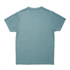 A unisex earth care T-shirt in a muted green tone with a plain back and short sleeves.