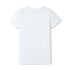 A light blue women's T-shirt with a fitted design and a logo on the back.