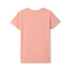 A pink women's T-shirt with a fitted design, featuring a plain back and short sleeves. It includes a logo.