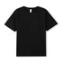 A plain black men's organic cotton T-shirt featuring short sleeves and a crew neckline, with a label inside.