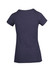 A women's marl V-neck T-shirt in navy with short sleeves, featuring a simple design and a branding logo.