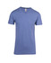 A men's marl V-neck T-shirt in a light blue colour, featuring short sleeves and a tag. It has a small logo.