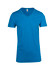 A blue men's marl V-neck T-shirt with a relaxed fit and short sleeves. It features a logo on the label.