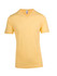A yellow raw cotton V-neck T-shirt in a men's/unisex style, featuring short sleeves and a simple design.
