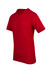 A red unisex raw cotton wave V-neck T-shirt with short sleeves and a subtle logo.