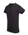 A dark grey unisex raw cotton wave V-neck T-shirt with short sleeves and a logo on the front.