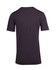 A grey raw cotton V-neck T-shirt with short sleeves, featuring a logo on the back.