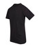 A black men's/unisex raw cotton wave V-neck T-shirt with a casual design. It features short sleeves and a relaxed fit.