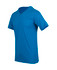 A vibrant blue men's/unisex raw cotton wave V-neck T-shirt with short sleeves and a branding logo.