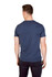 A navy blue men's crew neck T-shirt with a standard fit, featuring a logo on the back.