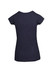 A navy women's marl scoop neck t-shirt with short sleeves and a fitted cut, featuring a branding logo.