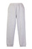 Grey junior track pants with an elastic waist and tapered cuffs, featuring side pockets and a logo.