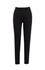 Black brushed fleece track pants with a fitted design and zippered pockets, featuring a subtle logo.