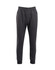 Brushed fleece track pants in dark grey with a relaxed fit, featuring pockets and elasticised waistband.