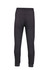 Men's track pants in a dark grey, brushed fleece material, featuring an elastic waistband and fitted cuffs. Has a logo.