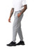 Men's three-layer cotton sandwich pants in grey, featuring a slim-fit design and an elastic waistband.