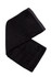A black bamboo fitness towel with a textured border, featuring a logo on one side.