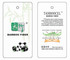 A tag for a bamboo fibre product featuring panda imagery. It has branding and details about the material's benefits.