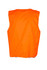 An orange vest made of 100% polyester, designed as workwear without reflective tape. Includes a logo.