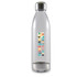 A drink bottle featuring a clear design with a silver metal base and a logo that reads "Spinsync Dance Studio."