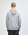 A grey Gildan Heavy Blend adult full zip hooded sweatshirt, featuring a hood and a plain back design.
