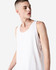 A unisex fine jersey tank top in white, featuring a simple design and no visible logos.