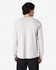 A light grey long sleeve T-shirt from the back, featuring a simple design and a logo on the back.