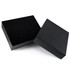 A black gift box with a removable lid, featuring a textured interior and a smooth exterior.