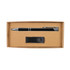 A gift set featuring a sleek black pen and a USB flash drive, presented in a stylish cardboard box.