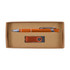 A cardboard gift set featuring an orange pen and a matching USB flash drive, neatly presented in a brown box.