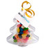 Acrylic Christmas tree filled with colourful mini jelly beans, topped with a gold ribbon. Features a branding tag.