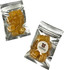 Silver zip lock bags containing eucalyptus lollies, featuring translucent yellow lozenges. Bags have branding on the front.