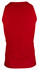 A red men's singlet featuring a simple design and no visible branding on the back.