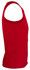 A red men's singlet with a sleeveless design and a fitted silhouette, featuring a simple shape and no visible logos.