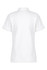A white women's polo shirt featuring a classic design and short sleeves. It includes a logo on the fabric.