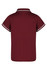 A maroon polo shirt featuring short sleeves and contrasting trims. It has a logo on the chest area.