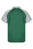 A green and grey polo shirt with a mesh design, featuring a collar and short sleeves.
