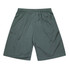 Green kids' sports shorts with an elastic waistband and a smooth fabric finish. Features a logo on the side.