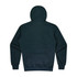 A dark green hoodie featuring a kangaroo pocket and a hood, with a plain back view.