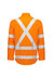 An orange lightweight ripstop shirt featuring white reflective tape in an X pattern on the back.