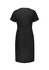 A short sleeve black dress with a fitted silhouette and a concealed back zipper. It has a simple design and no visible branding.