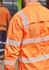 An orange work shirt with segmented reflective tape, designed for visibility in work environments.